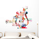Colorful Lyre Design Wall Decal