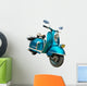 Vintage Blue Scooter Wall Decal