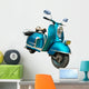 Vintage Blue Scooter Wall Decal