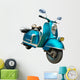 Vintage Blue Scooter Wall Decal