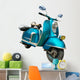 Vintage Blue Scooter Wall Decal
