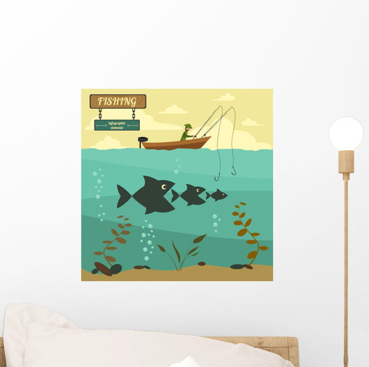 Fishing Boat Fishing Design Wall Decal