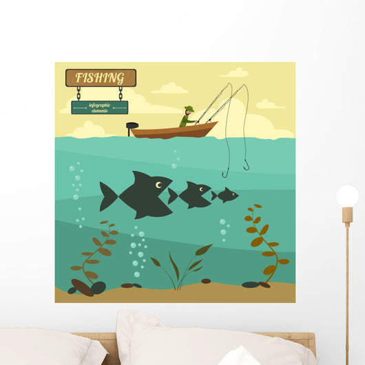 Fishing Boat Fishing Design Wall Decal