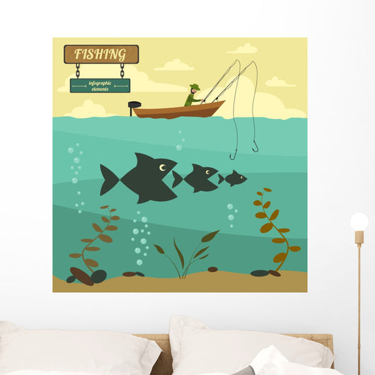 Fishing Boat Fishing Design Wall Decal