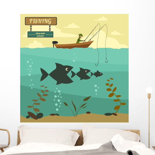 Fishing Boat Fishing Design Wall Decal