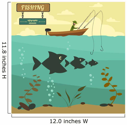 Fishing Boat Fishing Design Wall Decal