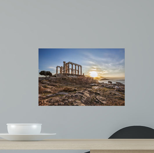 Greek Temple Poseidon Cape Wall Decal Design 1
