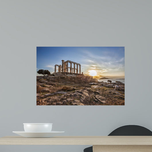 Greek Temple Poseidon Cape Wall Decal Design 1