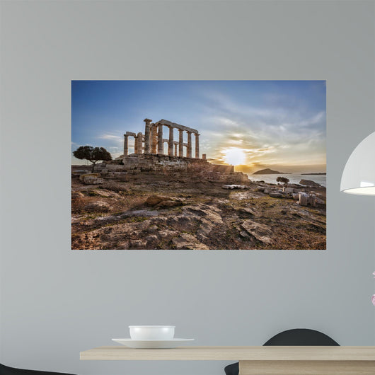 Greek Temple Poseidon Cape Wall Decal Design 1