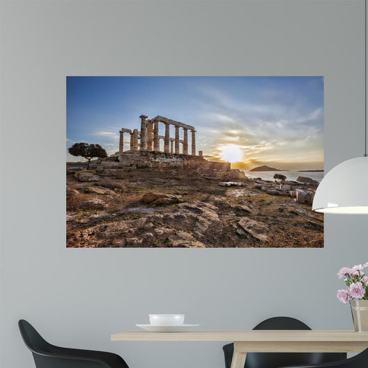 Greek Temple Poseidon Cape Wall Decal Design 1