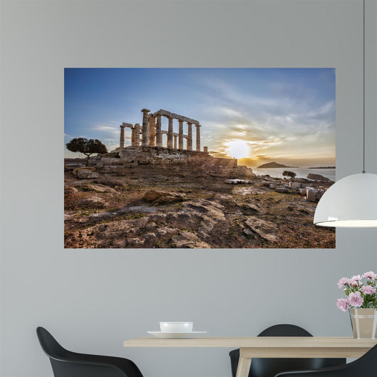 Greek Temple Poseidon Cape Wall Decal Design 1