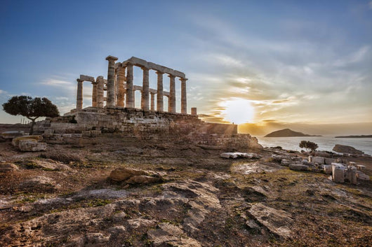 Greek Temple Poseidon Cape Wall Decal Design 1
