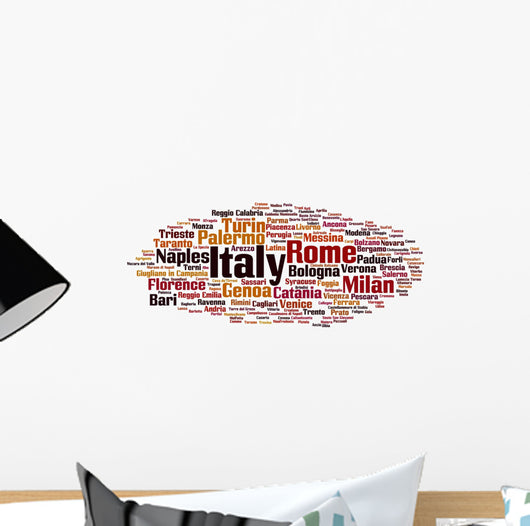 Italy Word Cloud Wall Decal