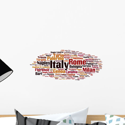 Italy Word Cloud Wall Decal
