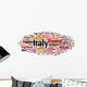 Italy Word Cloud Wall Decal