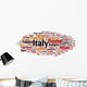 Italy Word Cloud Wall Decal
