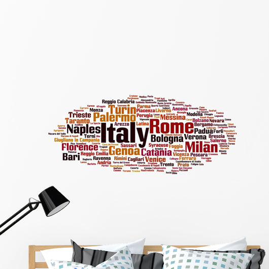 Italy Word Cloud Wall Decal