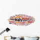 Italy Word Cloud Wall Decal