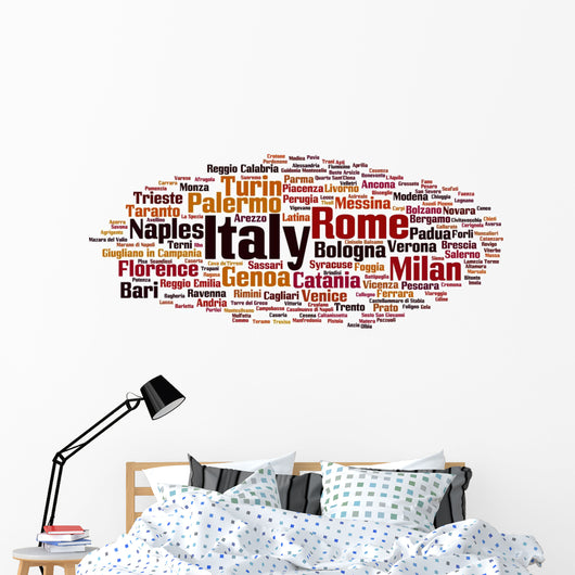 Italy Word Cloud Wall Decal