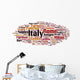 Italy Word Cloud Wall Decal
