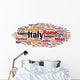 Italy Word Cloud Wall Decal