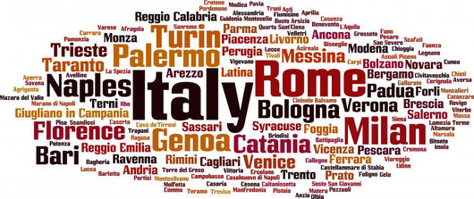 Italy Word Cloud Wall Decal