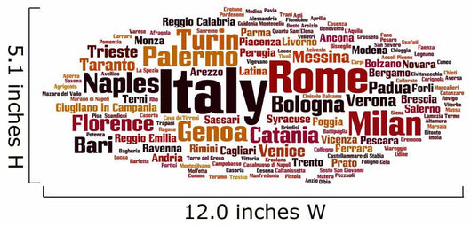 Italy Word Cloud Wall Decal