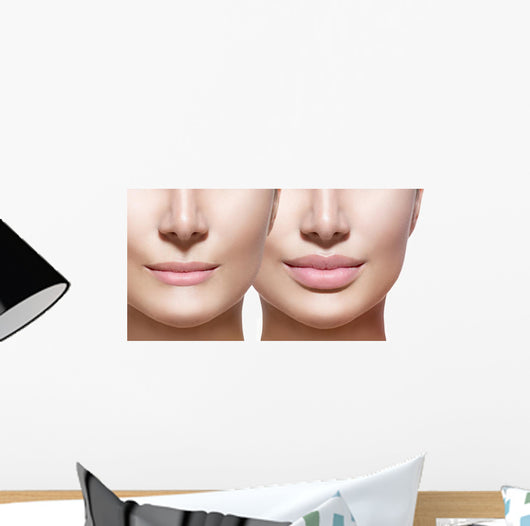 Before and after Lip Wall Decal Design 2