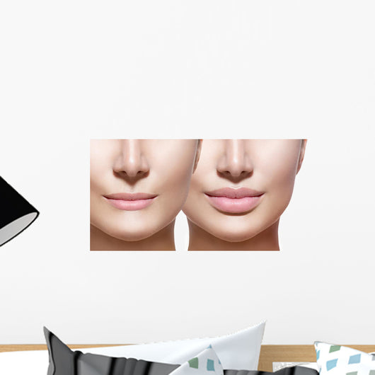 Before and after Lip Wall Decal Design 2