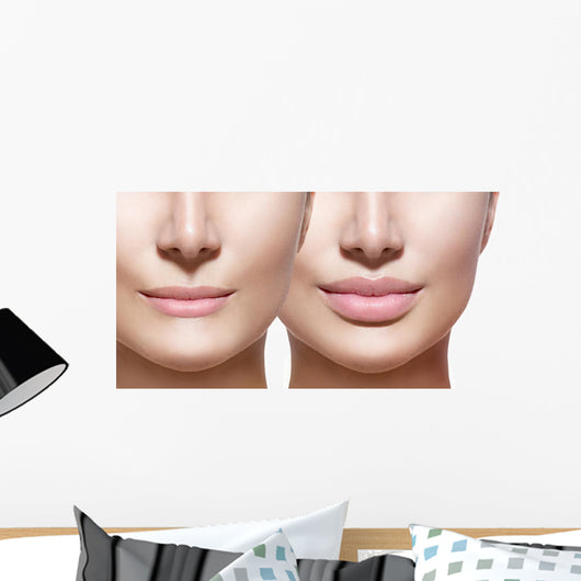 Before and after Lip Wall Decal Design 2