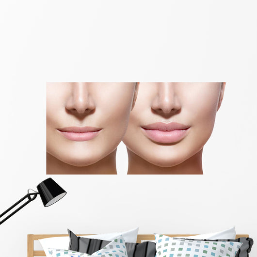 Before and after Lip Wall Decal Design 2