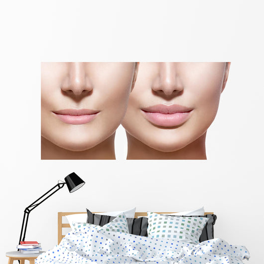 Before and after Lip Wall Decal Design 2