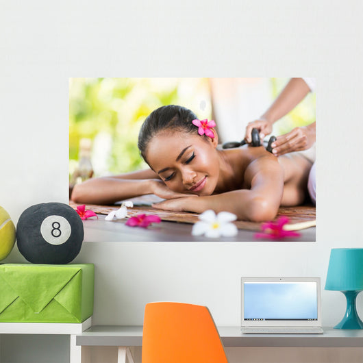 Massage Back with Stone Wall Decal