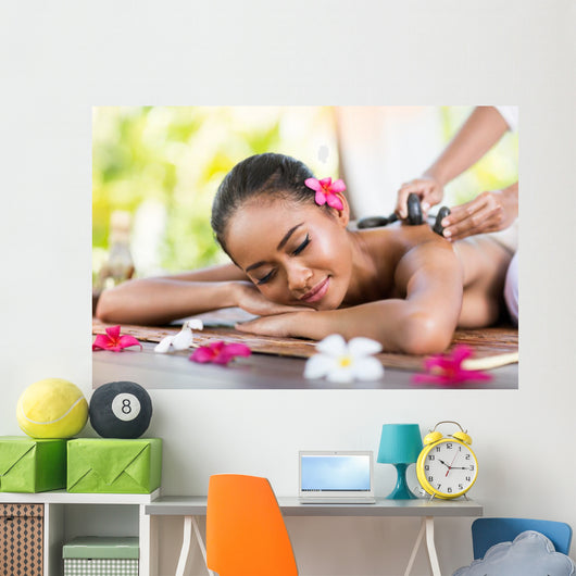 Massage Back with Stone Wall Decal