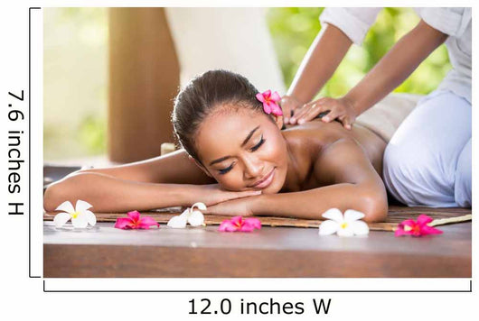 Smiling Woman Enjoying Massage Wall Decal