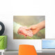 Elderly Woman Holding Hands Wall Decal