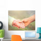 Elderly Woman Holding Hands Wall Decal