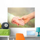 Elderly Woman Holding Hands Wall Decal