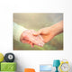 Elderly Woman Holding Hands Wall Decal