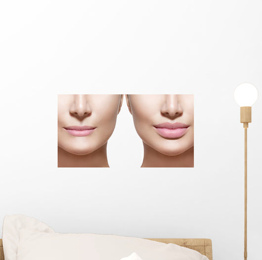 Before and after Lip Wall Decal Design 1