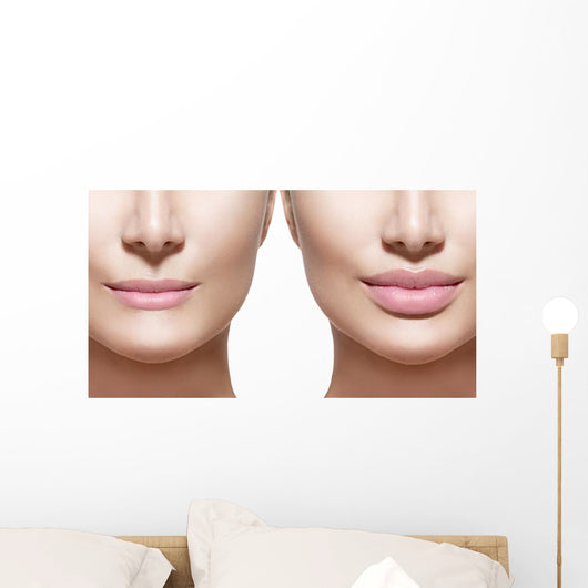 Before and after Lip Wall Decal Design 1