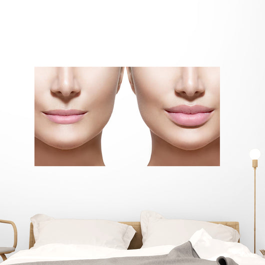 Before and after Lip Wall Decal Design 1