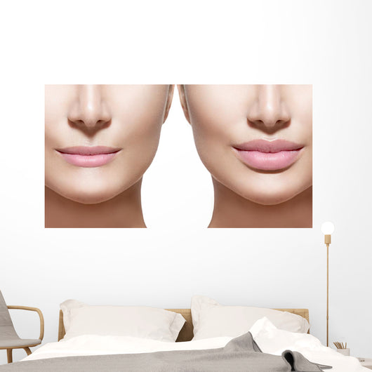 Before and after Lip Wall Decal Design 1