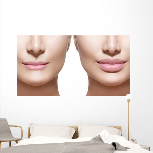 Before and after Lip Wall Decal Design 1