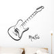 Electric Guitar Hand Drawn Wall Decal