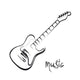 Electric Guitar Hand Drawn Wall Decal
