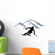Skier Silhouette Mountains Wall Decal