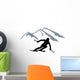 Skier Silhouette Mountains Wall Decal