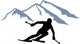 Skier Silhouette Mountains Wall Decal