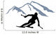 Skier Silhouette Mountains Wall Decal
